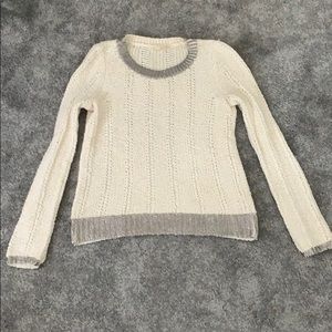 Anthropologie cream and silver sweater